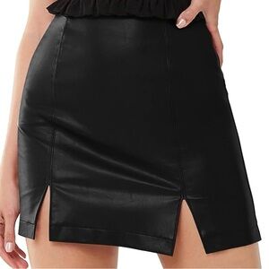 Mango leather skirt